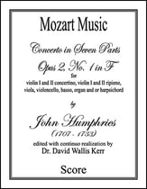Concerto in Seven Parts, Opus 2, No. 1, in F Orchestra sheet music cover